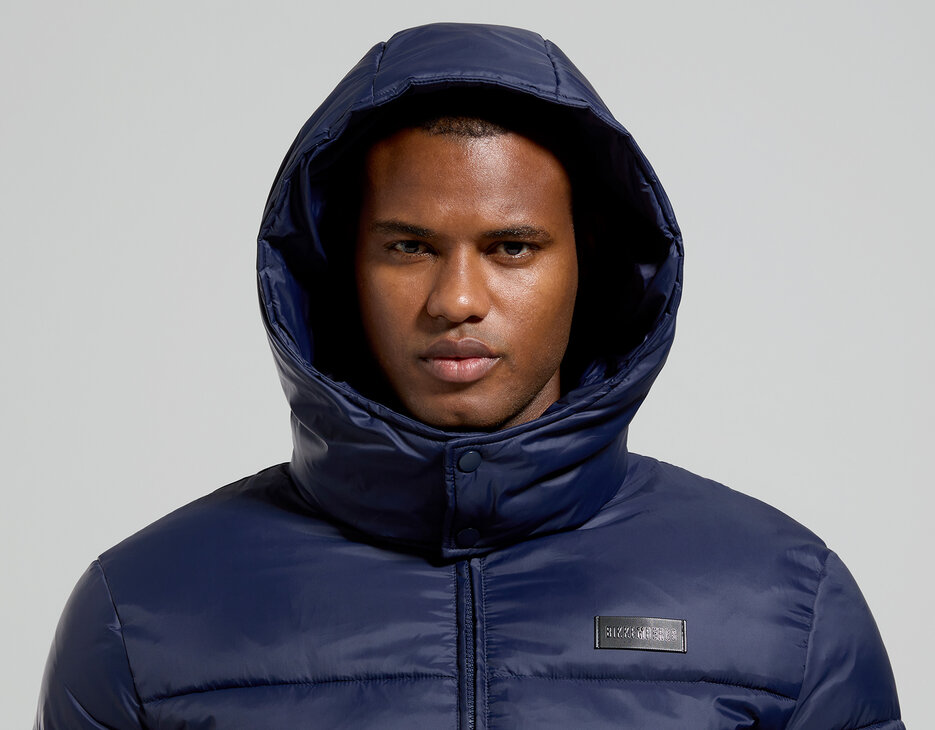 Men’s puffer jacket with reflective print, BLACK IRIS Men’s puffer jacket with reflective print, BLACK IRIS, hi-res-1