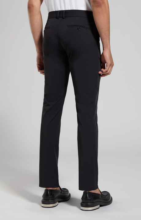 Creaseless men's travel pants - slim fit, BLACK, hi-res-1