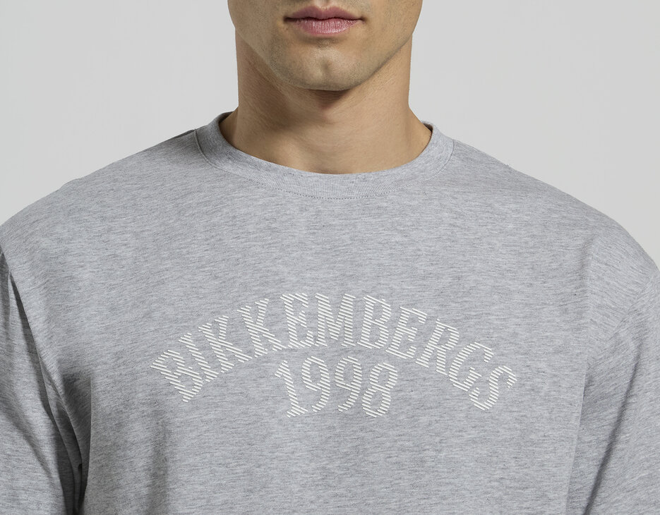 Men's contrast logo T-shirt, GREY MELANGE MID/LIGH, hi-res-1