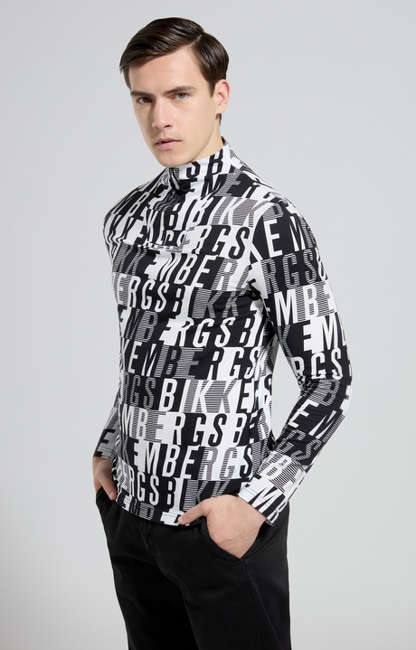 Men's camouflage ski T-shirt, ALL OVER BLACK, hi-res-1