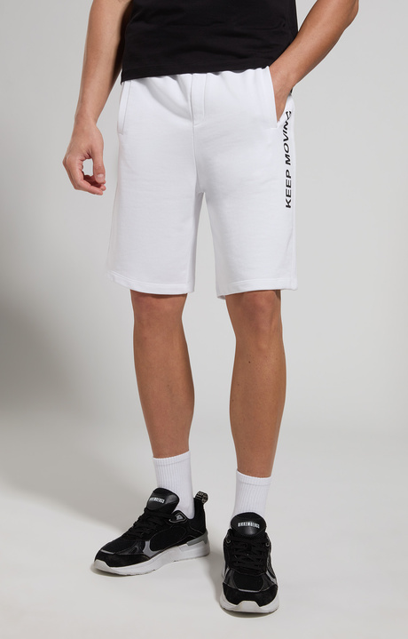 Pantaloncini uomo in felpa, WHITE, hi-res-1