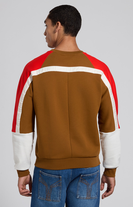 Men's brown color-block cotton sweatshirt, MONK'S ROBE, hi-res-1