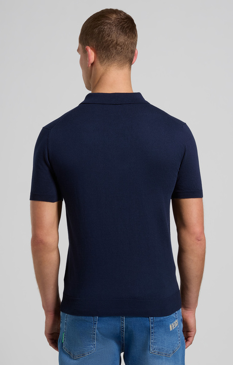 Men's knit polo shirt, BLACK IRIS, hi-res-1