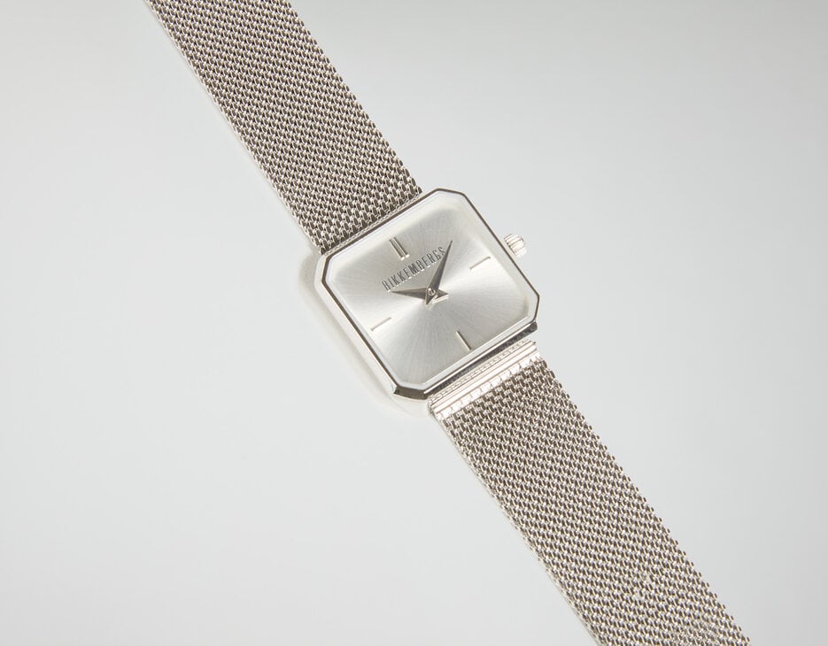 Watch with mesh steel band, SILVER/SILVER Watch with mesh steel band, SILVER/SILVER, hi-res-1