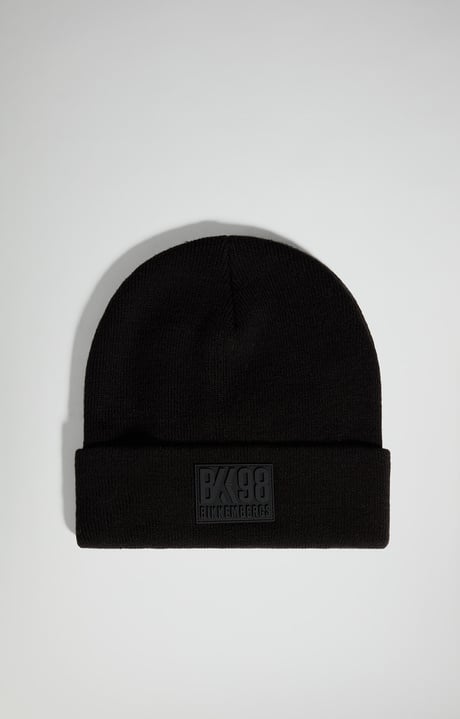 Men's hat with rubber label, BLACK Men's hat with rubber label, BLACK, hi-res-1