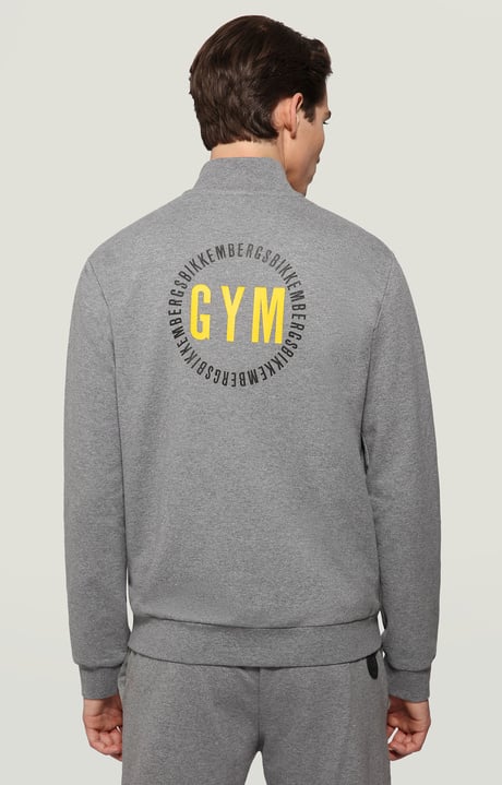Fleece jacket with print on back, DARK GREY MELANGE Fleece jacket with print on back, DARK GREY MELANGE, hi-res-1