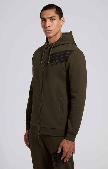 Men's green zip-up hoodie, FOREST NIGHT, hi-res-1