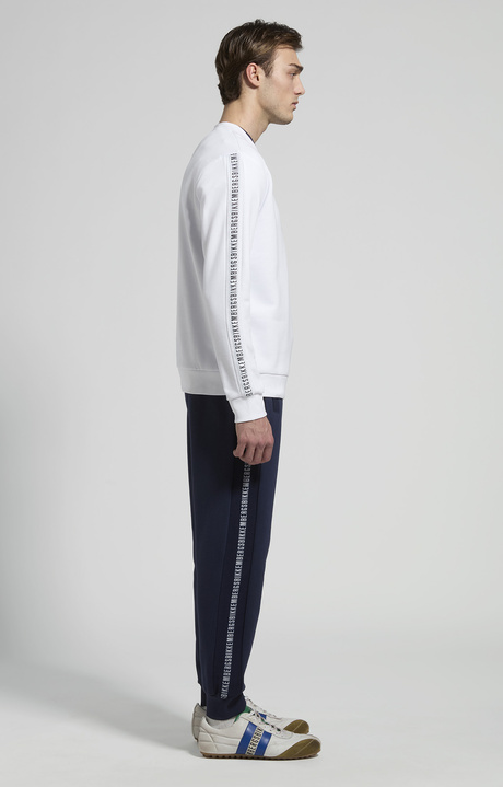 Men&rsquo;s sweatshirt with tape detailing, WHITE, hi-res-1