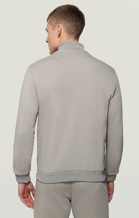 Men's zip sweatshirt jacquard tape, ELEPHANT SKIN/FOREVER BLUE/WHITE Men's zip sweatshirt jacquard tape, ELEPHANT SKIN/FOREVER BLUE/WHITE, hi-res-1