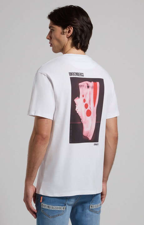 Men’s T-shirt with front and back prints, WHITE, hi-res-1
