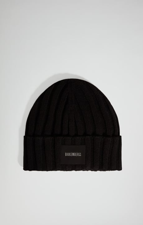 Men's ribbed winter hat, BLACK, hi-res-1