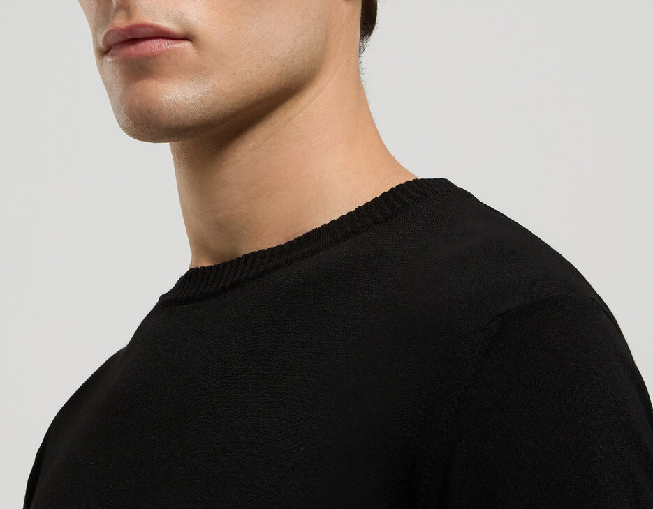 Men's jacquard knit pullover, BLACK Men's jacquard knit pullover, BLACK, hi-res-1