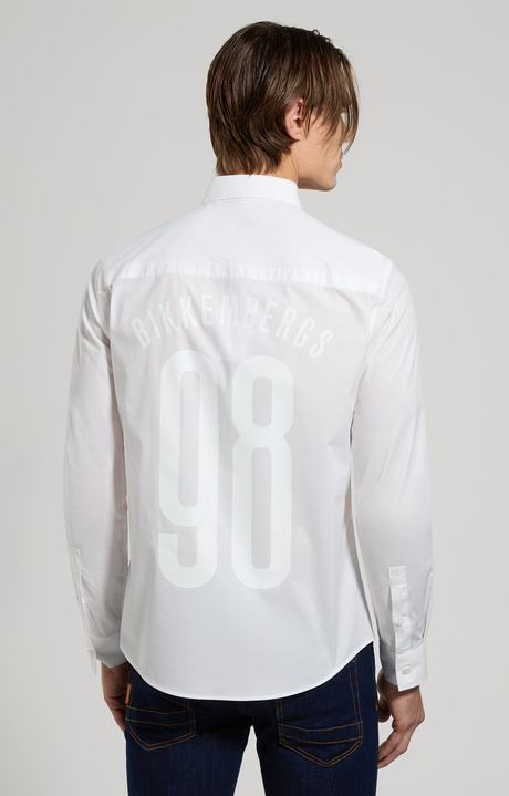 Camicia uomo stampata slim fit, WHITE, hi-res-1
