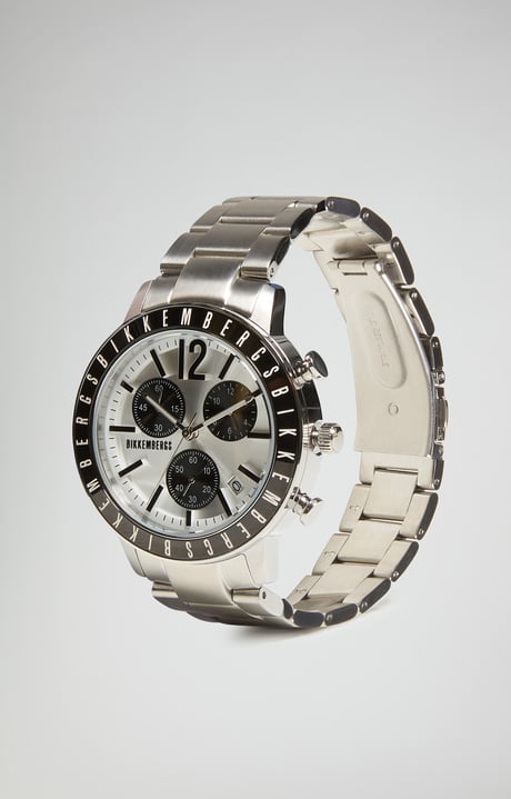 Steel watch, SILVER/BLACK Steel watch, SILVER/BLACK, hi-res-1
