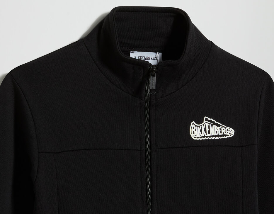 Boys' Cotton Zip-Up Sweatshirt, BLACK, hi-res-1