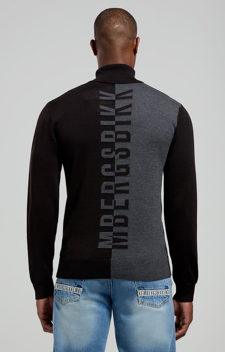 Men’s turtleneck with broken logo, BLACK, hi-res-1