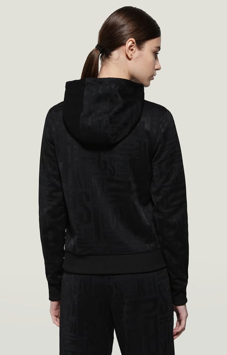Women's sweatshirt - jacquard, BLACK, hi-res-1