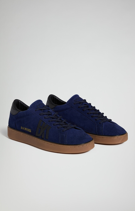 Men's Recoba M distressed leather sneakers, NAVY, hi-res-1