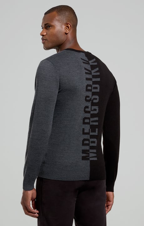 Men’s sweater with broken logo, BLACK, hi-res-1