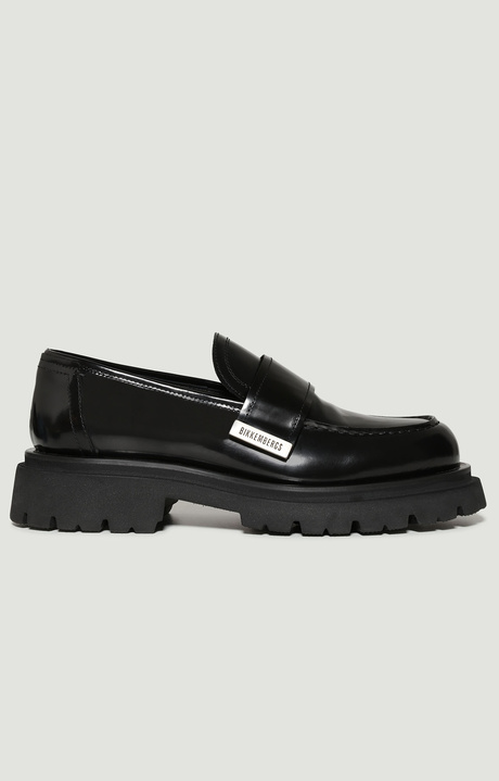 Leather men's mocassins - chunky College, BLACK, hi-res-1