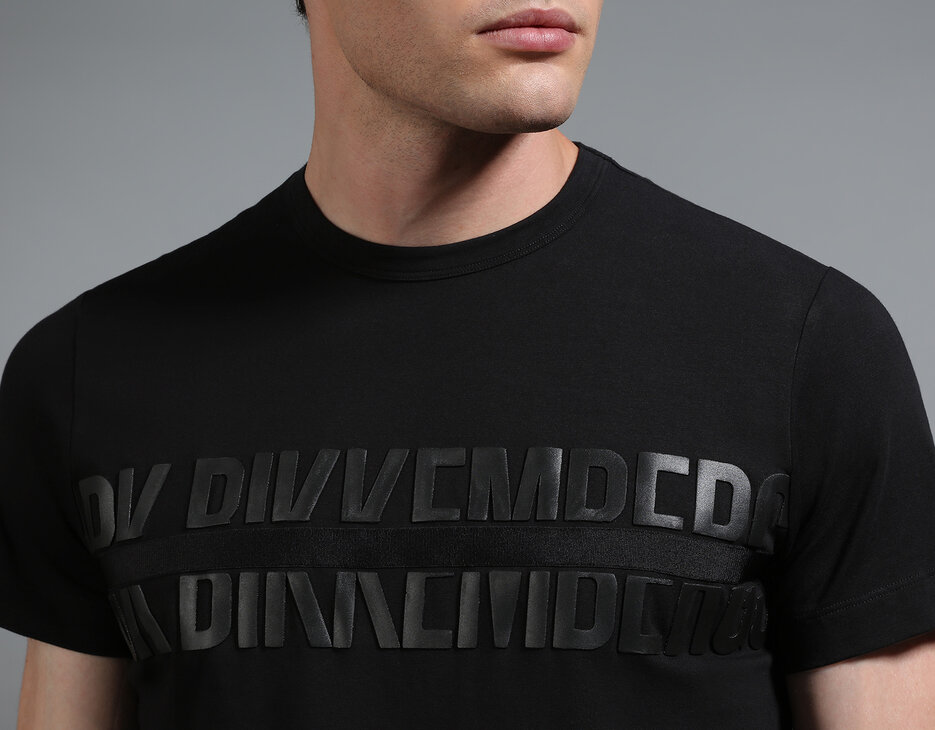 Men's black cotton t-shirt, BLACK Men's black cotton t-shirt, BLACK, hi-res-1