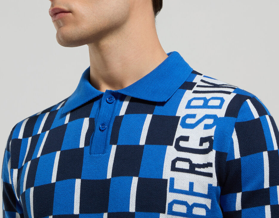 Men's knit polo , MAZARINE BLUE Men's knit polo , MAZARINE BLUE, hi-res-1