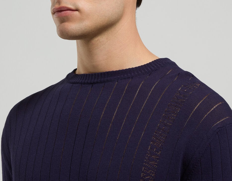 Men's ribbed knit pullover, MOOD INDIGO Men's ribbed knit pullover, MOOD INDIGO, hi-res-1