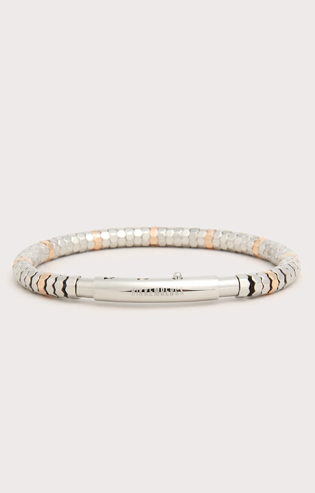 bikkembergs Grey Stainless steel bracelet with black diamonds