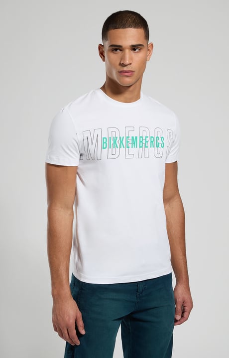 Men's logo print T-shirt, WHITE, hi-res-1