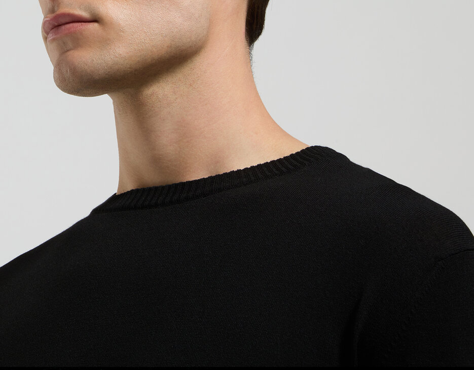 Men's jacquard knit pullover, BLACK Men's jacquard knit pullover, BLACK, hi-res-1
