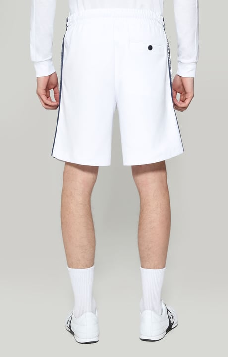 Men's shorts in interlock fleece, OPTICAL WHITE Men's shorts in interlock fleece, OPTICAL WHITE, hi-res-1