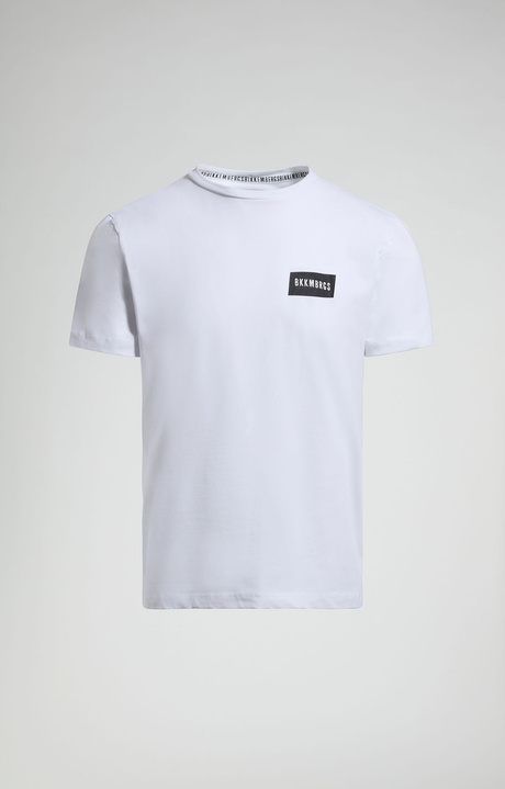Men's t-shirt with textured detail, WHITE, hi-res-1
