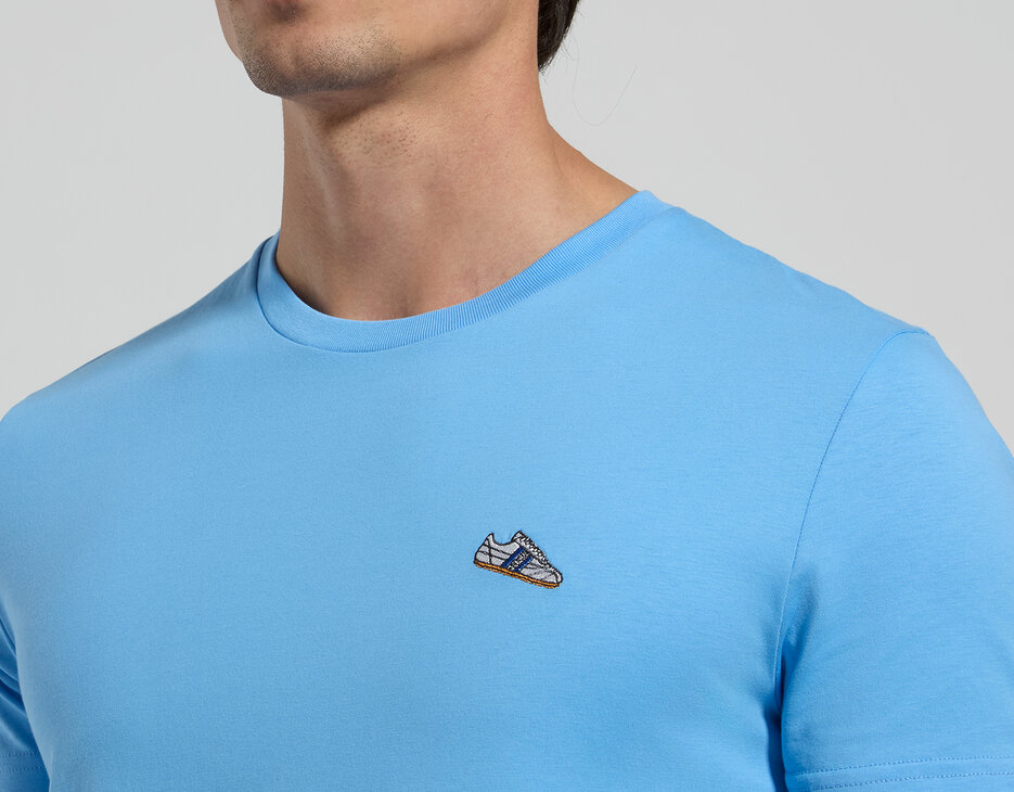 Men's patch-detail T-shirt, LITTLE BOY BLUE, hi-res-1