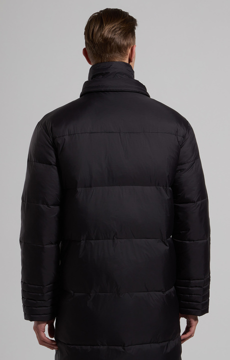 Men’s puffer jacket with lapels, BLACK, hi-res-1