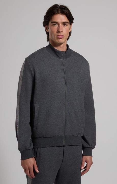 Men's sweatshirt with vanish logo, DARK GREY MELANGE, hi-res-1