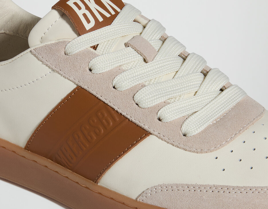 Men's Recoba M nappa leather and suede sneakers, IVORY, hi-res-1