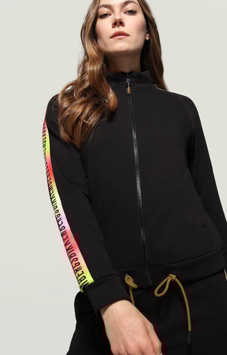 bikkembergs Black Women's sweatshirt with tie-dye detail