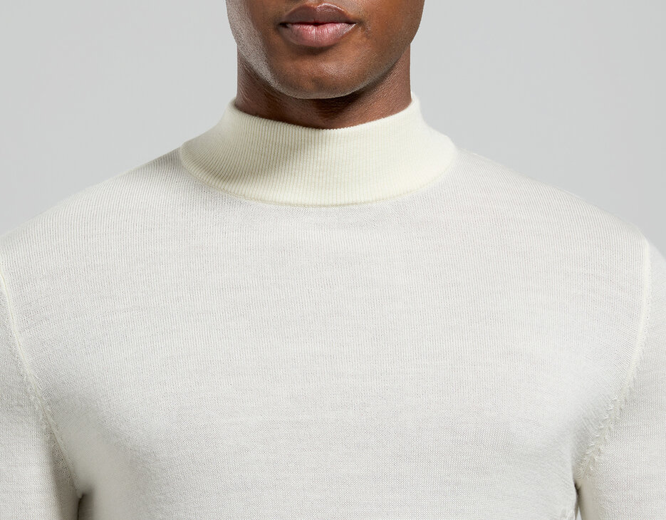 Men’s turtleneck with tonal logo, WHITE, hi-res-1