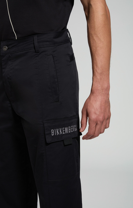 Wide leg men's pants, BLACK, hi-res-1
