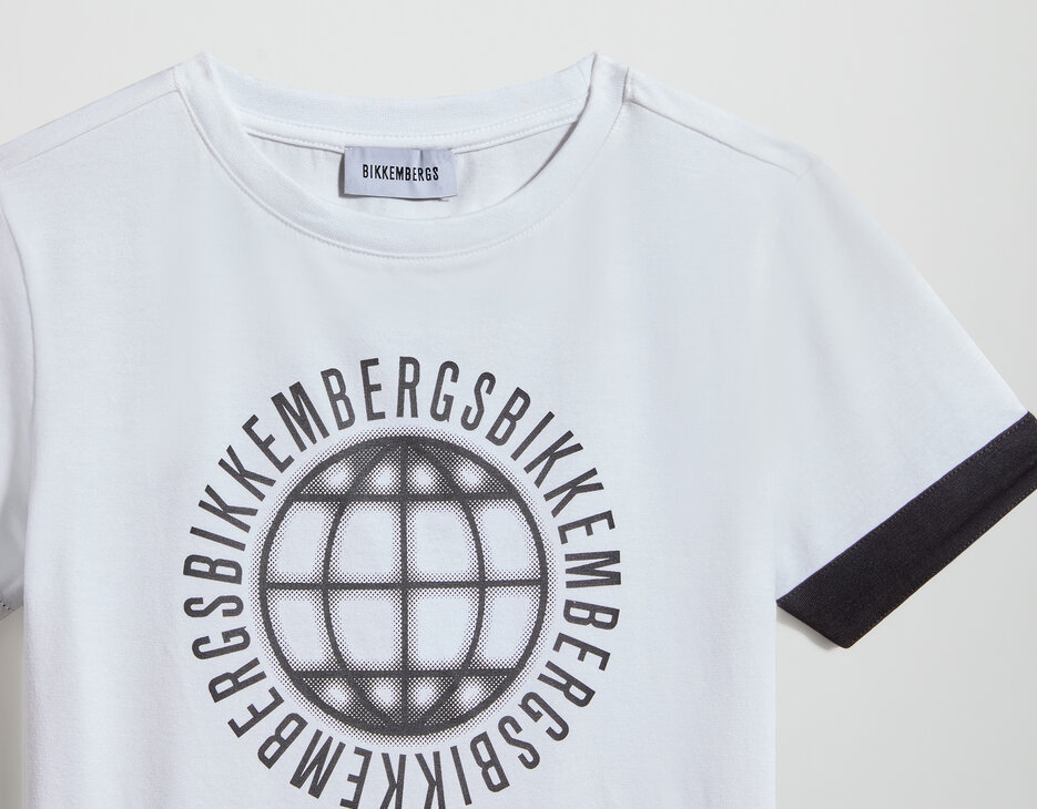 Boys&rsquo; T-shirt with sleeve detail, WHITE, hi-res-1