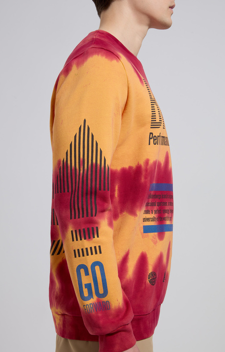 Men's overdyed sweatshirt, FESTIVAL FUCSIA/SULPHUR, hi-res-1