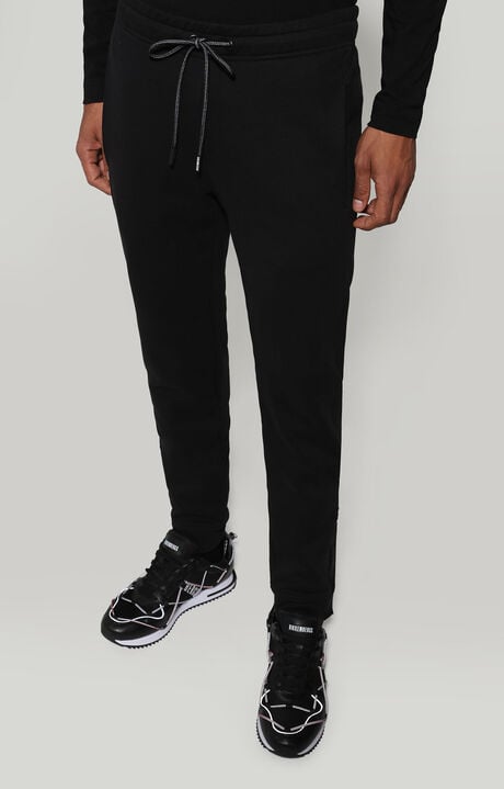 Men's sweatpants with lower leg accent, BLACK, hi-res-1