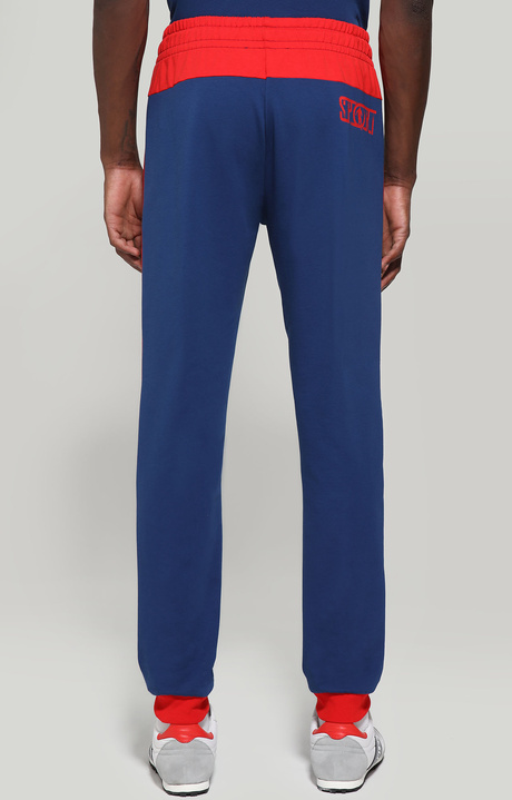 Men's fleece joggers - Sport, ESTATE BLUE/GOJI BERRY, hi-res-1