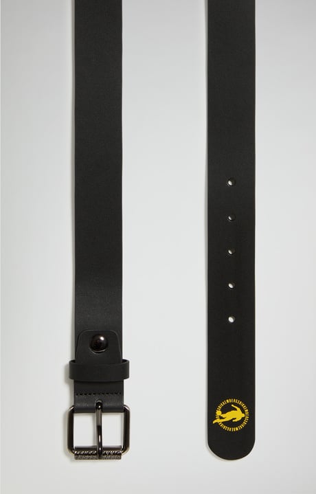 Player men's leather belt, BLACK Player men's leather belt, BLACK, hi-res-1