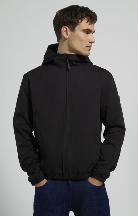 Men's hooded jacket, BLACK, hi-res-1