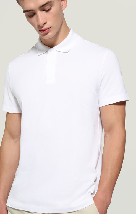 Men's polo shirt with matching tape, OPTICAL WHITE, hi-res-1