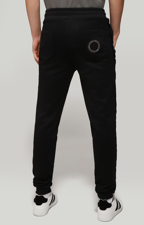 Men's sweatpants with patch, BLACK, hi-res-1