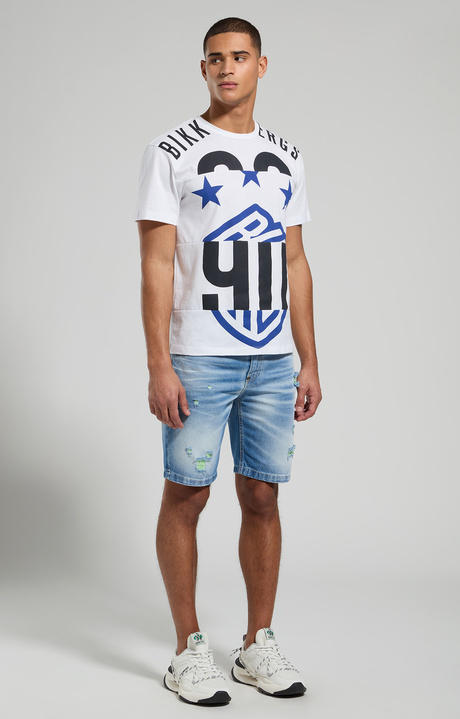 T-shirt uomo con intarsi, WHITE, hi-res-1