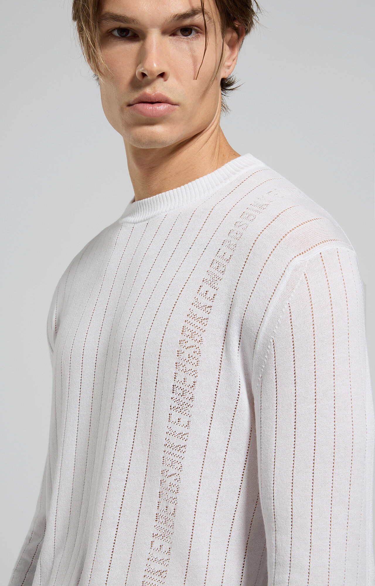 dirk bikkembergs Men's ribbed knit pullover