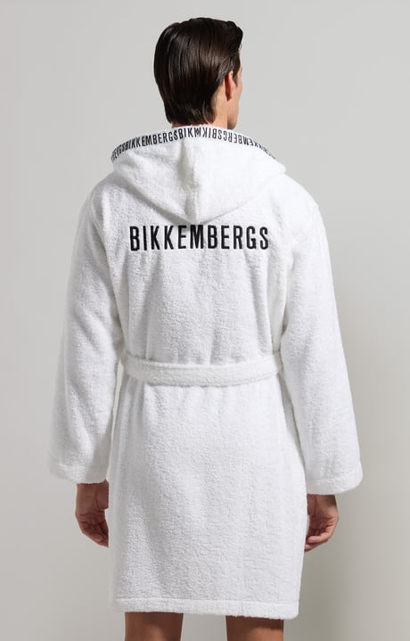 Cotton men's robe, WHITE Cotton men's robe, WHITE, hi-res-1